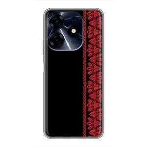 Силіконовый Чохол на TECNO Spark 10 Pro (Червона вишиванка)