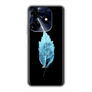 Чохол з картинками на чорному фоні для TECNO Spark 10 Pro (Листя)