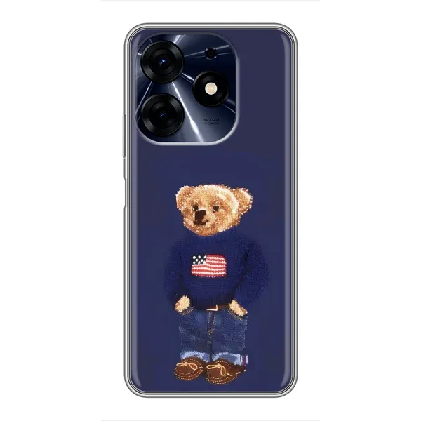 Чехол с рисунком «Мишка USA» для TECNO Spark 10 Pro Чехол с рисунком «Мишка USA» для TECNO Spark 10 Pro