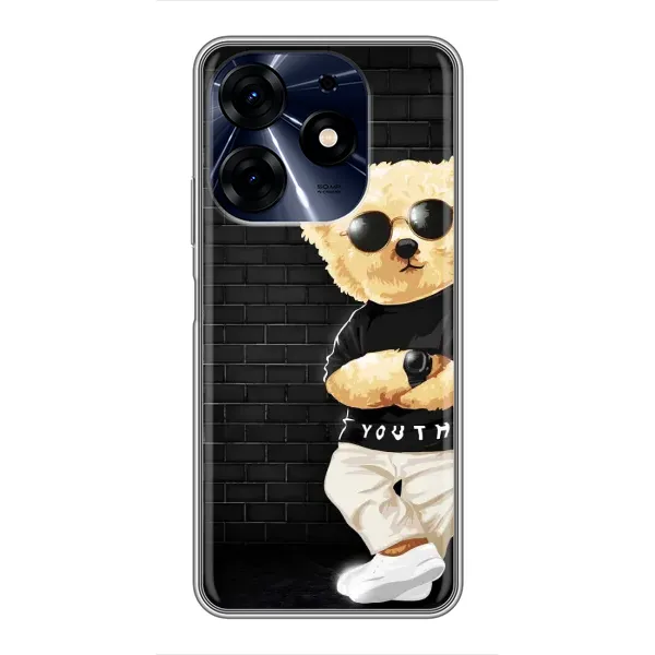 Чехол с рисунком «Мишка в очках» для TECNO Spark 10 Pro Чехол с рисунком «Мишка в очках» для TECNO Spark 10 Pro