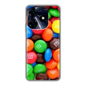 Чехол с изображением вкусной еды для TECNO Spark 10 Pro (Разноцветные M&M'S)