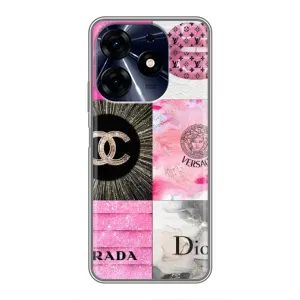 Чохол (Dior, Prada, YSL, Chanel) для TECNO Spark 10 Pro (Модніца)