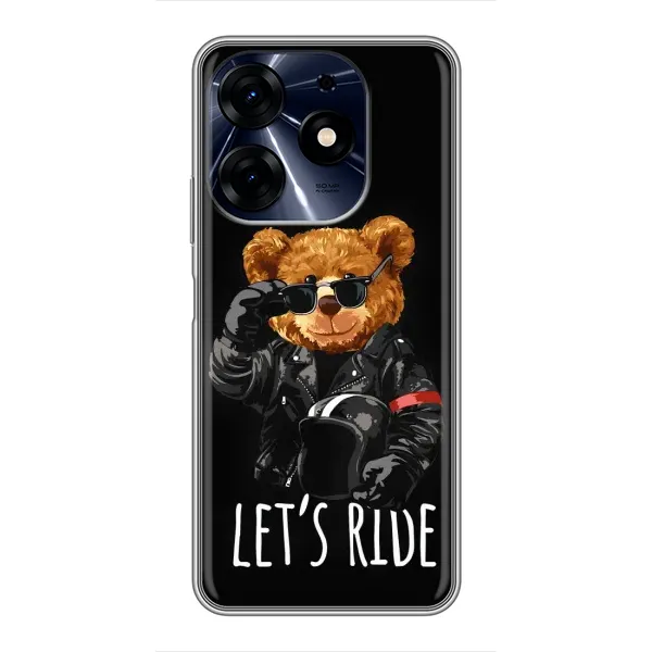 Чехол с рисунком «Модный Мишка» для TECNO Spark 10 Pro Чехол с рисунком «Модный Мишка» для TECNO Spark 10 Pro