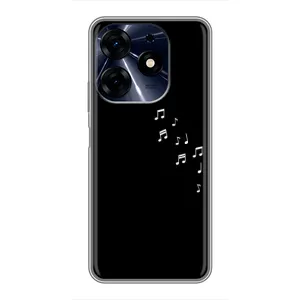 Чохол з картинками на чорному фоні для TECNO Spark 10 Pro (Ноти)