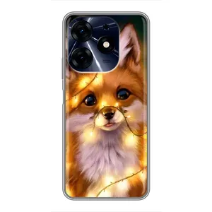 Чехол с Лисичкой для TECNO Spark 10 Pro (Новогодний лисенок)