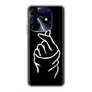 Чехлы (Знак сердечка) на TECNO Spark 10 Pro (Сердце на черном)