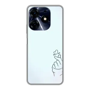 Чехлы (Знак сердечка) на TECNO Spark 10 Pro (Сердце на голубом)