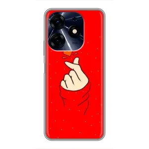Чехлы (Знак сердечка) на TECNO Spark 10 Pro (Сердце на красном)