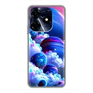 Чехлы КОСМОС для TECNO Spark 10 Pro (Синие планеты)