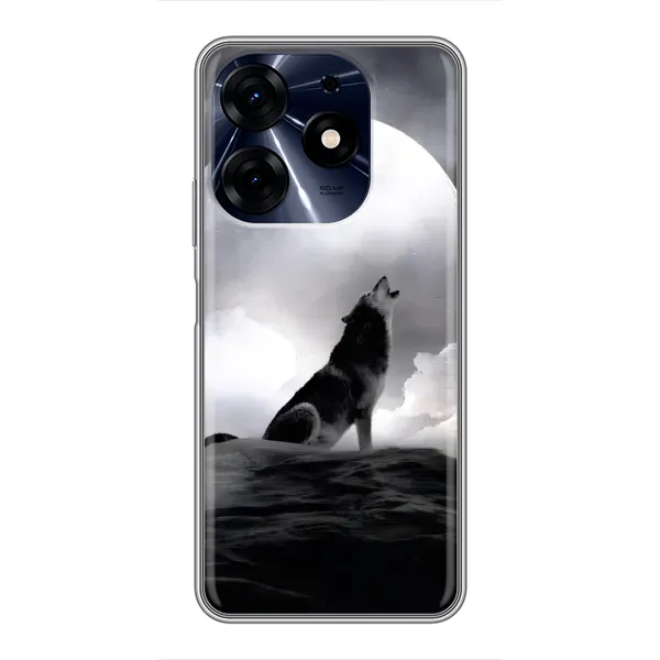 Чехол с рисунком «Волк и луна» для TECNO Spark 10 Pro Чехол с рисунком «Волк и луна» для TECNO Spark 10 Pro