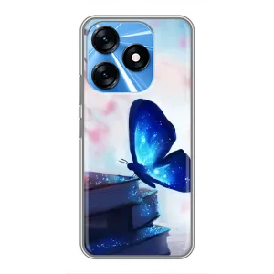 Силіконовий бампер з картинкою звірів для TECNO Spark 10 (Метелик синій)