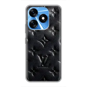 Текстурный Чехол Louis Vuitton для Техно Спарк 10 (Черный ЛВ)