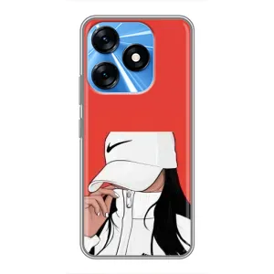 Силіконовый Чохол на TECNO Spark 10 з картинкой Модных девушек (Дівчина Nike)