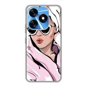 Чохол з картинкою Модні Дівчата TECNO Spark 10 (Дівчина в халаті)