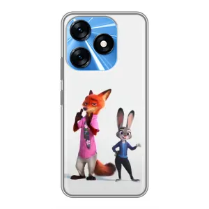Силіконовий чохол з принтом Зоотрополіс для TECNO Spark 10 (Джуді і Нік)
