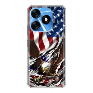Чехол Флаг USA для TECNO Spark 10 (Флаг USA)