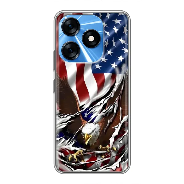 Чехол с рисунком «Флаг USA» для TECNO Spark 10