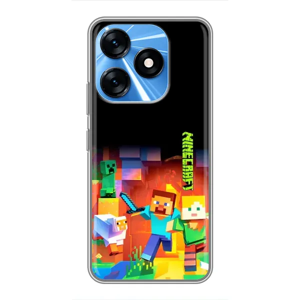 Чехол с рисунком «Герой Майнкрафт» для TECNO Spark 10 Чехол с рисунком «Герой Майнкрафт» для TECNO Spark 10