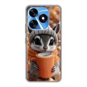 Печатный чехол «Зверята с кофе» для TECNO Spark 10