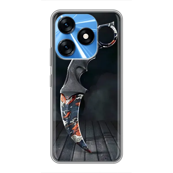 Чехол с рисунком «Кинжал КС ГО» для TECNO Spark 10 Чехол с рисунком «Кинжал КС ГО» для TECNO Spark 10