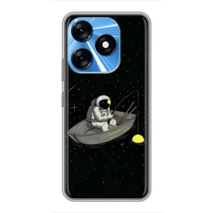 Силиконовый Чехол с принтом "Космонавты" на TECNO Spark 10 (Космонавт на рыбалке)