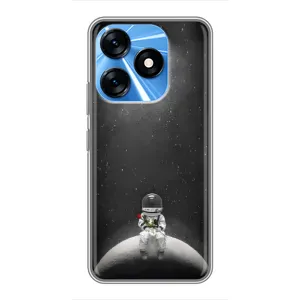 Силиконовый Чехол с принтом "Космонавты" на TECNO Spark 10 (Космонавт романтик)