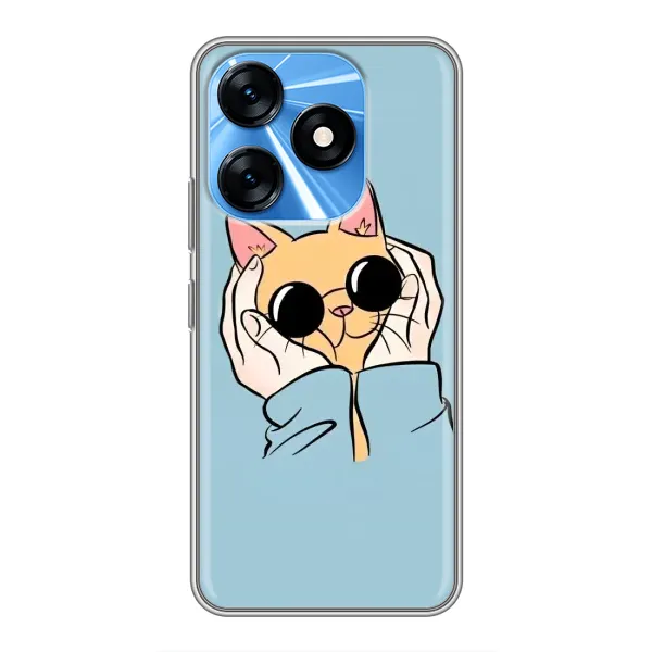 Чехол с рисунком «КОТИК в очках» для TECNO Spark 10 Чехол с рисунком «КОТИК в очках» для TECNO Spark 10