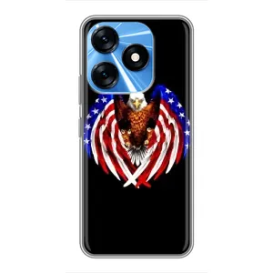 Чехол Флаг USA для TECNO Spark 10 (Крылья США)