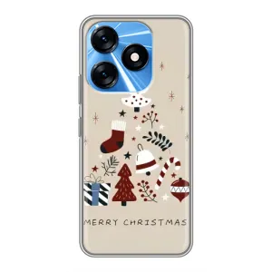 Чехол Санта Клаус для TECNO Spark 10 (Merry Christmas)