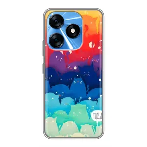 Силиконовый чехол с котиком для TECNO Spark 10 (Mew)