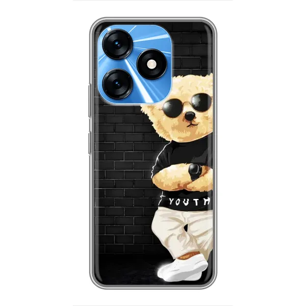 Чехол с рисунком «Мишка в очках» для TECNO Spark 10 Чехол с рисунком «Мишка в очках» для TECNO Spark 10