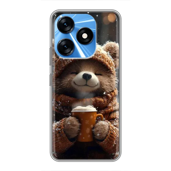 Чехол с рисунком «Медвежонок с кофе» для TECNO Spark 10 Чехол с рисунком «Медвежонок с кофе» для TECNO Spark 10