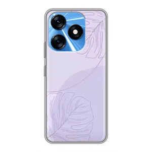 Чохол квітковий дизайн для TECNO Spark 10 (Монстера фіолетова)