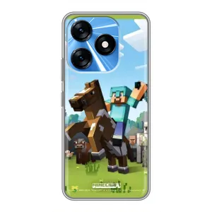 Чохли для TECNO Spark 10 (Персонажі МайнКрафт) (На коні)