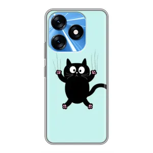 Силиконовый чехол с котиком для TECNO Spark 10 (Падающий кот)