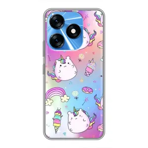 Чохол Unicorn на TECNO Spark 10 (Веселка і Єдинорог)