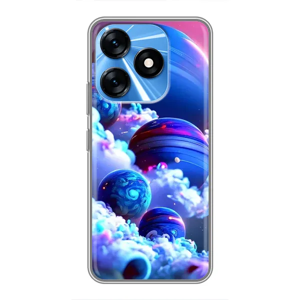 Чехол с рисунком «Синие планеты» для TECNO Spark 10
