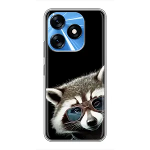 Силиконовый Чехол с Енотами на TECNO Spark 10 (Стильный Енот)