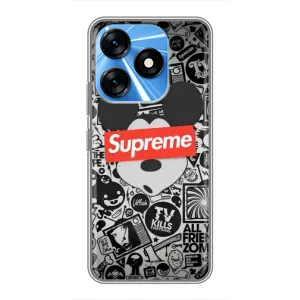 Чехол с Брендами одежды на Техно Спарк 10 (Supreme Маус)
