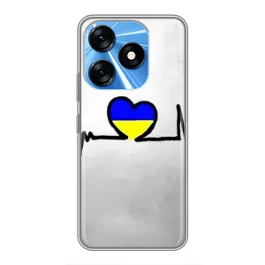 Силиконовый Чехол на TECNO Spark 10 (Я-Украина) (Украинская кардиограмма)
