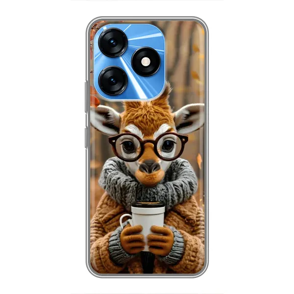 Чехол с рисунком «Жираф с кофе» для TECNO Spark 10 Чехол с рисунком «Жираф с кофе» для TECNO Spark 10