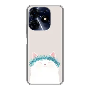 Чехол на тематику: Коты для TECNO Spark 10c (Белый котик)