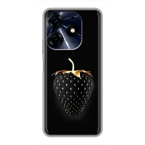 Чехол с изображением вкусной еды для TECNO Spark 10c (Чёрная клубника)