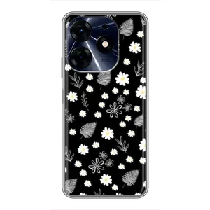 Чехлы с тематикой "ЦВЕТЫ" на TECNO Spark 10c (цветение на чорном)