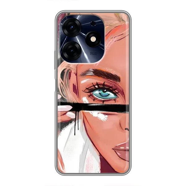 Чехол с рисунком «Девушка и ресницы» для TECNO Spark 10c