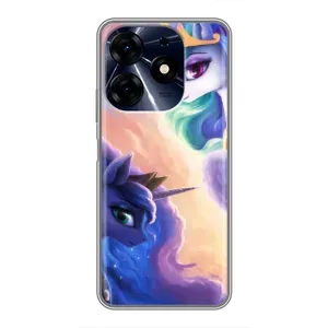 Чехол Unicorn на TECNO Spark 10c (Единорожки на тучках)