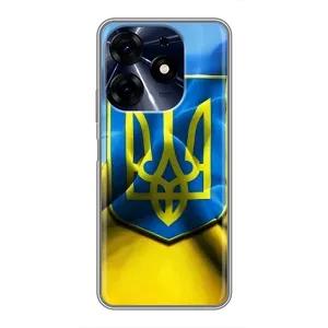 Чехол с картинкой (Патриотический ГЕРБ) на TECNO Spark 10c (Герб и Флаг Украины)