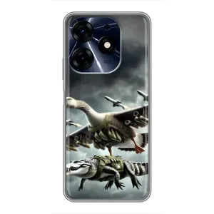 Чехол с мемами тралалело тралала для TECNO Spark 10c (Гусини и крокодило)