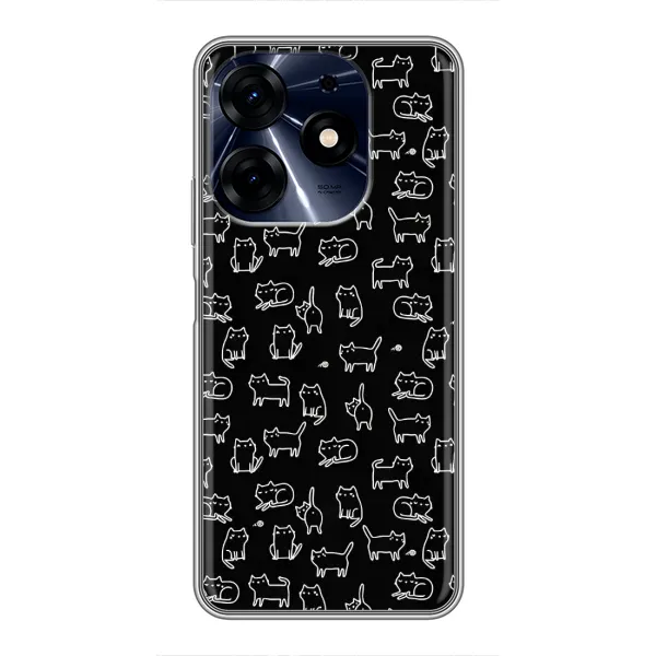 Чехол с рисунком «Котики на черном» для TECNO Spark 10c Чехол с рисунком «Котики на черном» для TECNO Spark 10c