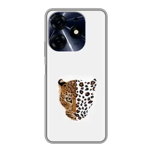 Чехол с леопардовым принтом на TECNO Spark 10c (Леопард на белом)